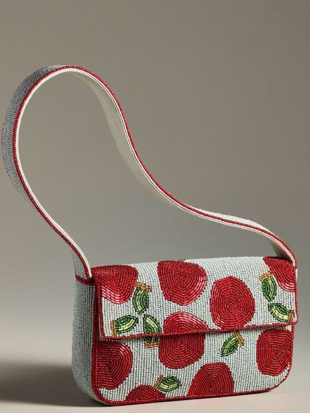 Anthropologie The Fiona Beaded Bag Icon Edition Apples NWT